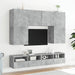 Comode TV de perete, 2 buc., gri beton, 80x30x30 cm, lemn - WALTI WALTI