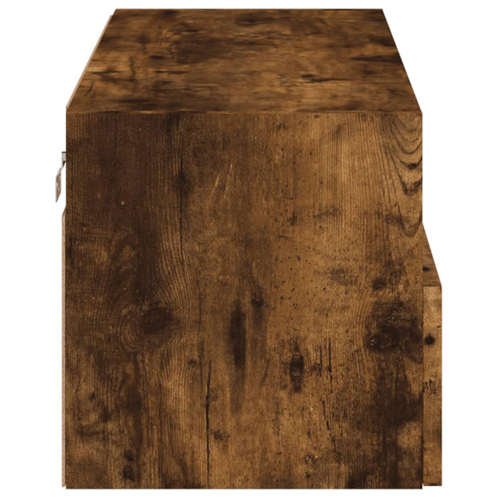 Comodă TV de perete stejar fumuriu 80x30x30 cm lemn prelucrat - WALTI WALTI