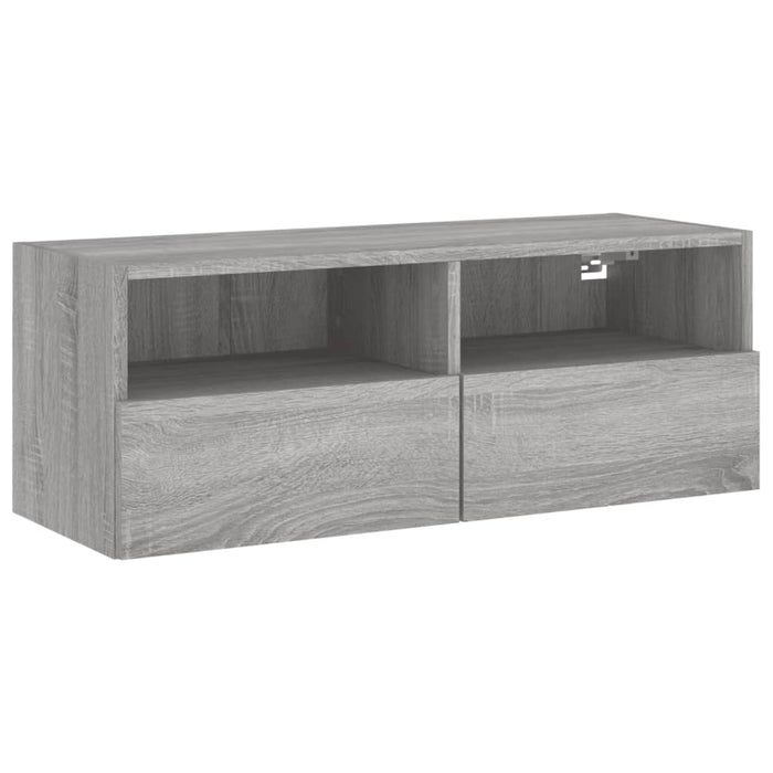 Comodă TV de perete, gri sonoma, 80x30x30 cm, lemn prelucrat - WALTI WALTI