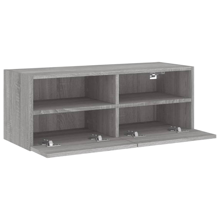Comodă TV de perete, gri sonoma, 80x30x30 cm, lemn prelucrat - WALTI WALTI