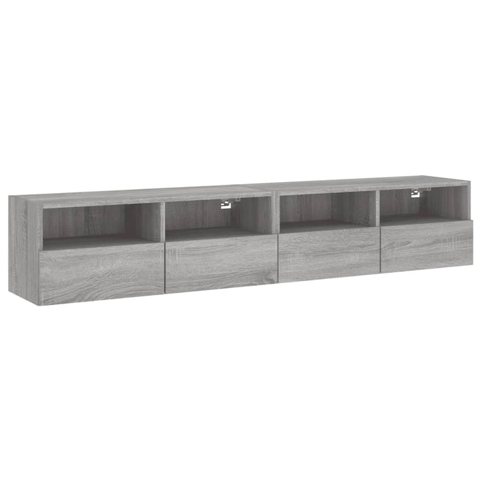 Comode TV de perete, 2 buc., gri sonoma, 80x30x30 cm, lemn - WALTI WALTI