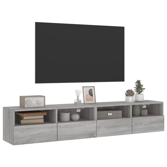 Comode TV de perete, 2 buc., gri sonoma, 80x30x30 cm, lemn - WALTI WALTI
