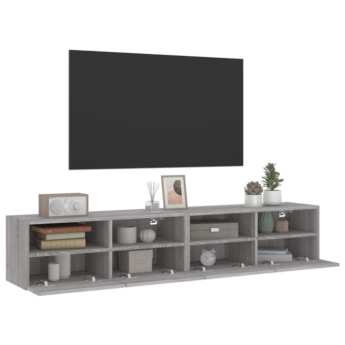 Comode TV de perete, 2 buc., gri sonoma, 80x30x30 cm, lemn - WALTI WALTI