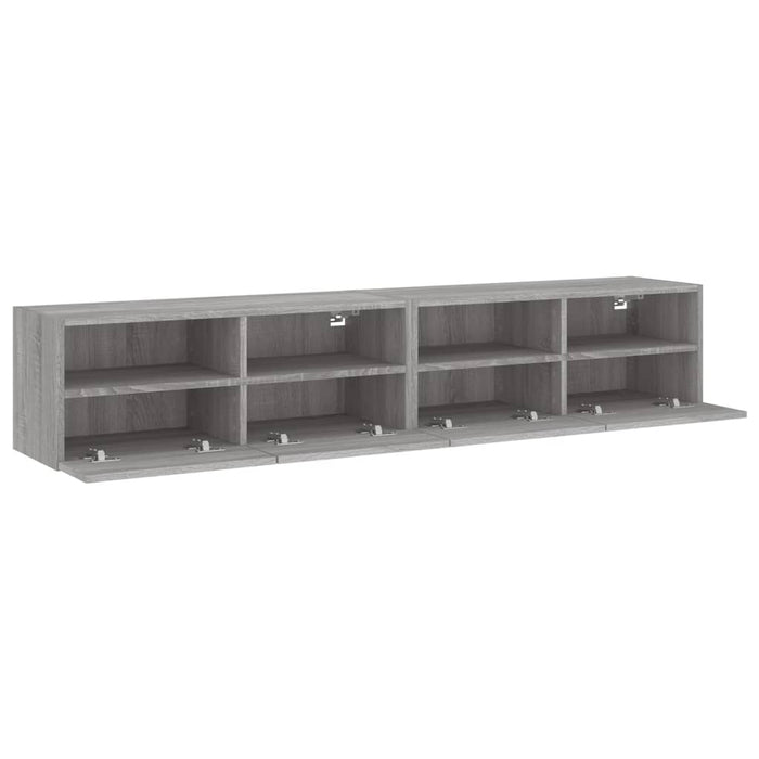 Comode TV de perete, 2 buc., gri sonoma, 80x30x30 cm, lemn - WALTI WALTI
