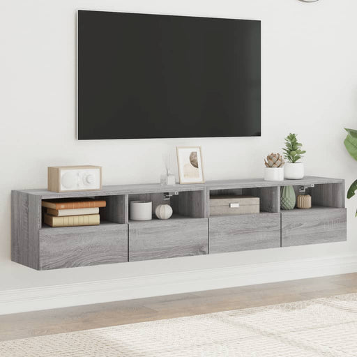 Comode TV de perete, 2 buc., gri sonoma, 80x30x30 cm, lemn - WALTI WALTI
