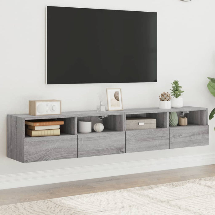 Comode TV de perete, 2 buc., gri sonoma, 80x30x30 cm, lemn - WALTI WALTI