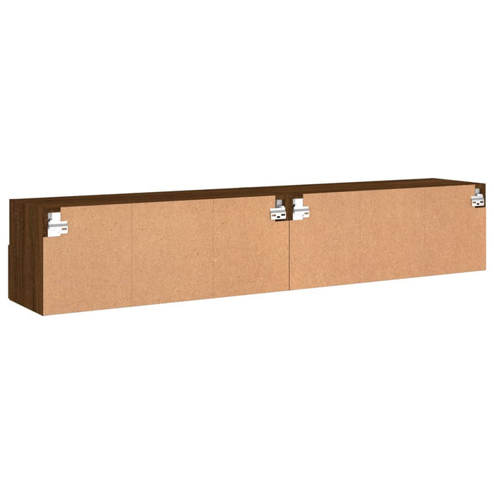 Comodă TV de perete, 2 buc., stejar maro, 80x30x30 cm, lemn WALTI