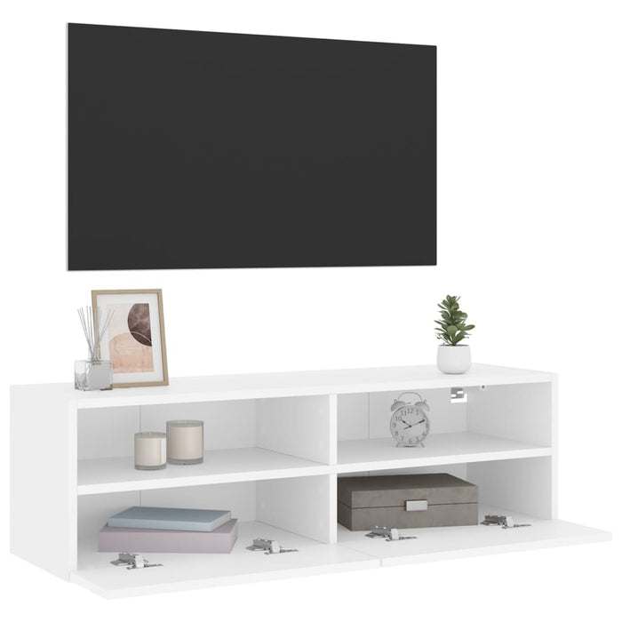 Comodă TV de perete, alb, 100x30x30 cm, lemn prelucrat - WALTI WALTI