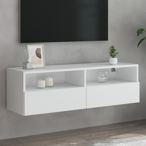 Comodă TV de perete, alb, 100x30x30 cm, lemn prelucrat - WALTI WALTI