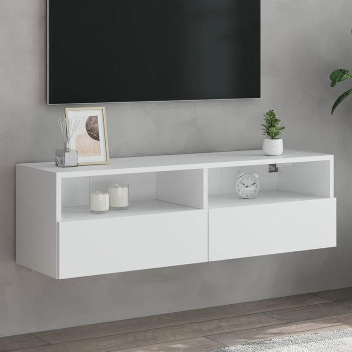 Comodă TV de perete, alb, 100x30x30 cm, lemn prelucrat - WALTI WALTI