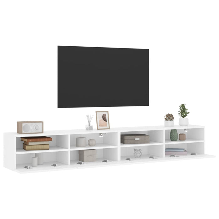 Dulapuri TV de perete 2 buc. alb 100x30x30 cm lemn compozit - WALTI WALTI
