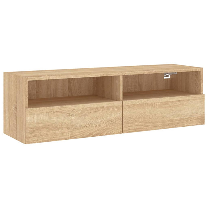 Comodă TV de perete, stejar sonoma, 100x30x30 cm lemn prelucrat - WALTI WALTI