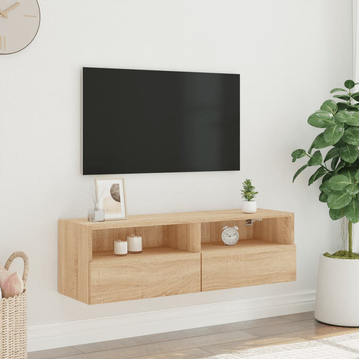 Comodă TV de perete, stejar sonoma, 100x30x30 cm lemn prelucrat - WALTI WALTI