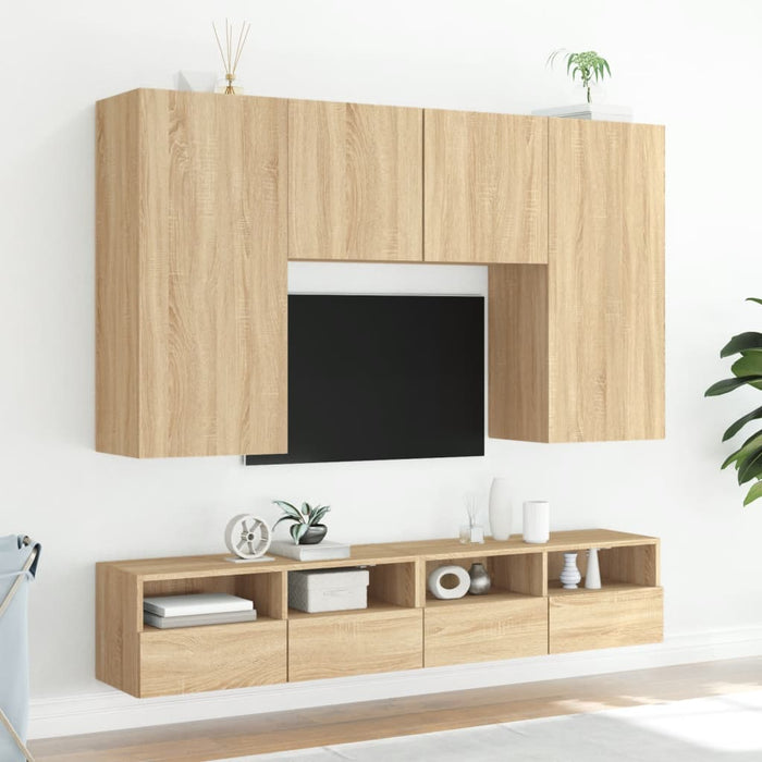 Comodă TV de perete, stejar sonoma, 100x30x30 cm lemn prelucrat - WALTI WALTI