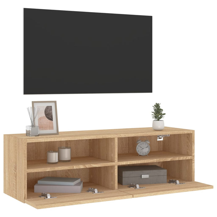 Comodă TV de perete, stejar sonoma, 100x30x30 cm lemn prelucrat - WALTI WALTI