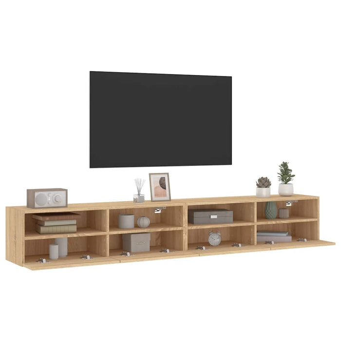 Dulapuri TV de perete 2 buc. stejar sonoma 100x30x30 cm lemn - WALTI WALTI