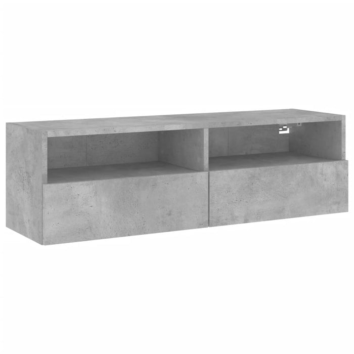 Comodă TV de perete, gri beton, 100x30x30 cm, lemn prelucrat - WALTI WALTI