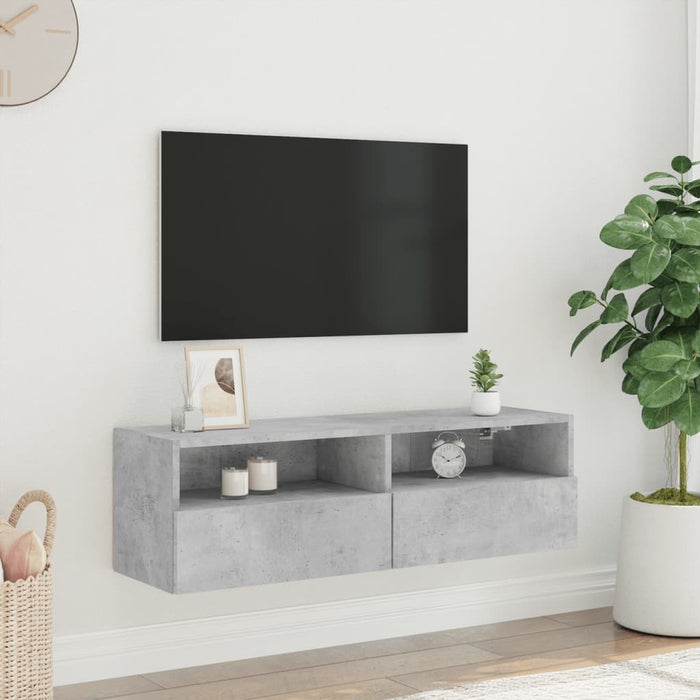 Comodă TV de perete, gri beton, 100x30x30 cm, lemn prelucrat - WALTI WALTI