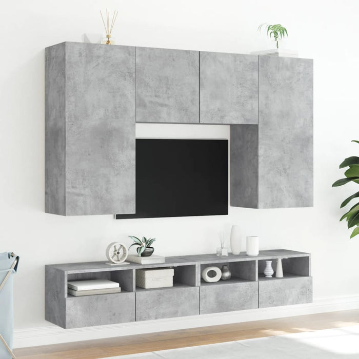 Comodă TV de perete, gri beton, 100x30x30 cm, lemn prelucrat - WALTI WALTI
