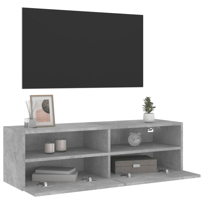 Comodă TV de perete, gri beton, 100x30x30 cm, lemn prelucrat - WALTI WALTI