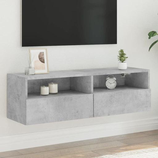 Comodă TV de perete, gri beton, 100x30x30 cm, lemn prelucrat - WALTI WALTI