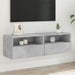 Comodă TV de perete, gri beton, 100x30x30 cm, lemn prelucrat - WALTI WALTI