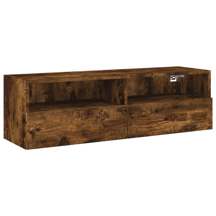 Comodă TV de perete, stejar fumuriu, 100x30x30cm,lemn prelucrat - WALTI WALTI