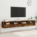 Dulapuri TV de perete 2 buc. stejar fumuriu 100x30x30 cm lemn - WALTI WALTI