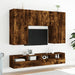 Dulapuri TV de perete 2 buc. stejar fumuriu 100x30x30 cm lemn - WALTI WALTI