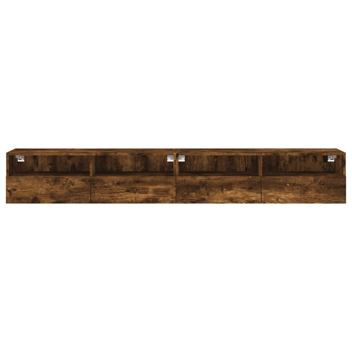 Dulapuri TV de perete 2 buc. stejar fumuriu 100x30x30 cm lemn - WALTI WALTI