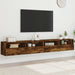 Dulapuri TV de perete 2 buc. stejar fumuriu 100x30x30 cm lemn - WALTI WALTI