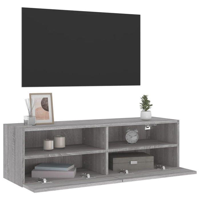 Comodă TV de perete, gri sonoma, 100x30x30 cm, lemn prelucrat - WALTI WALTI