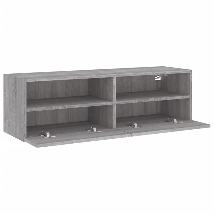 Comodă TV de perete, gri sonoma, 100x30x30 cm, lemn prelucrat - WALTI WALTI