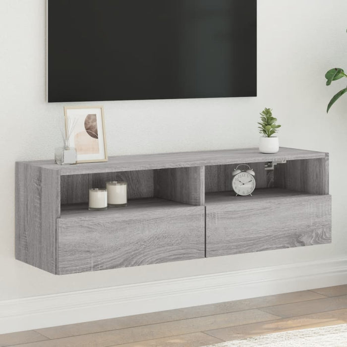 Comodă TV de perete, gri sonoma, 100x30x30 cm, lemn prelucrat - WALTI WALTI