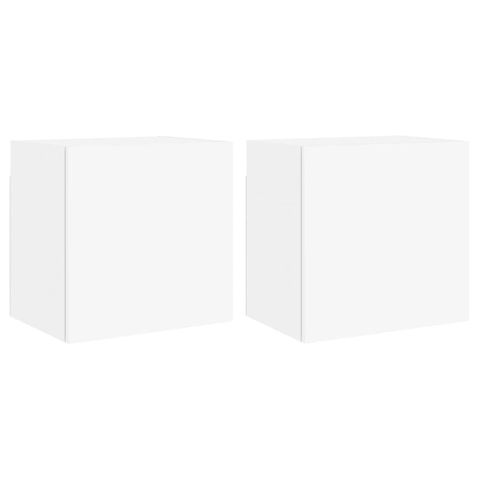 Comode TV de perete, 2 buc., alb, 40,5x30x40 cm, lemn prelucrat - WALTI WALTI