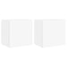 Comode TV de perete, 2 buc., alb, 40,5x30x40 cm, lemn prelucrat - WALTI WALTI