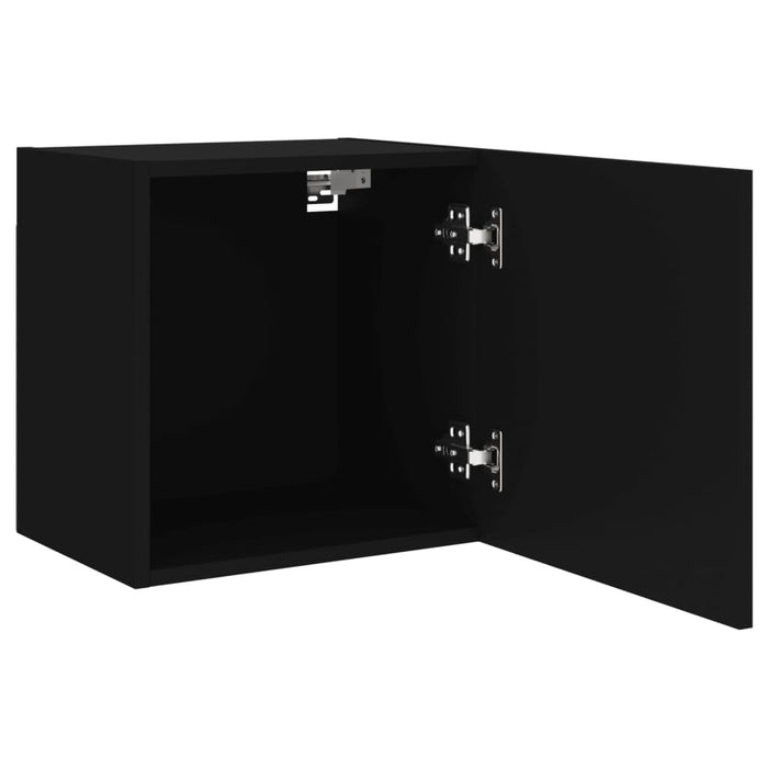 Comodă TV de perete, negru, 40,5x30x40 cm, lemn prelucrat WALTI