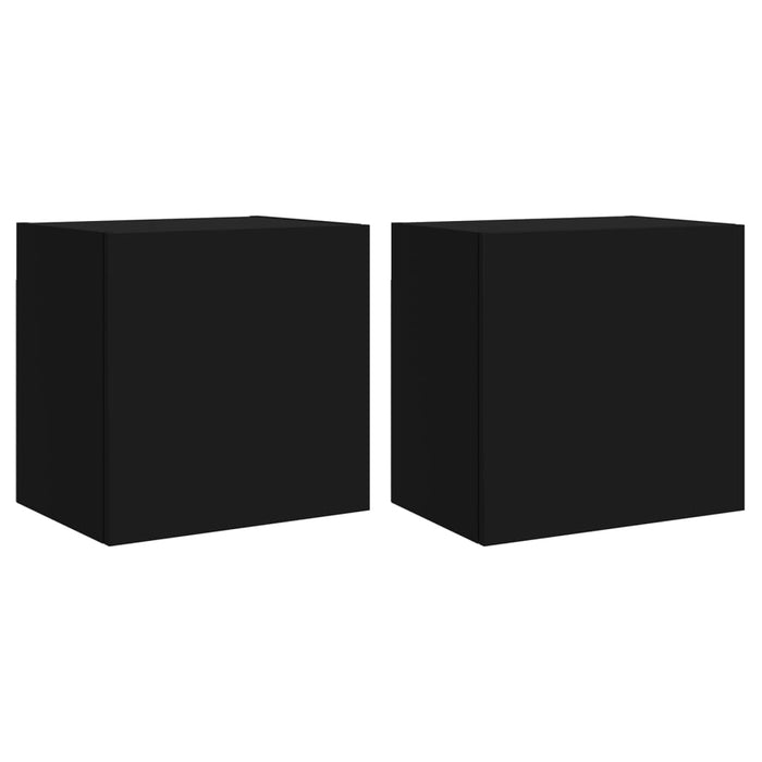 Comode TV de perete, 2 buc. negru, 40,5x30x40 cm lemn prelucrat - WALTI WALTI