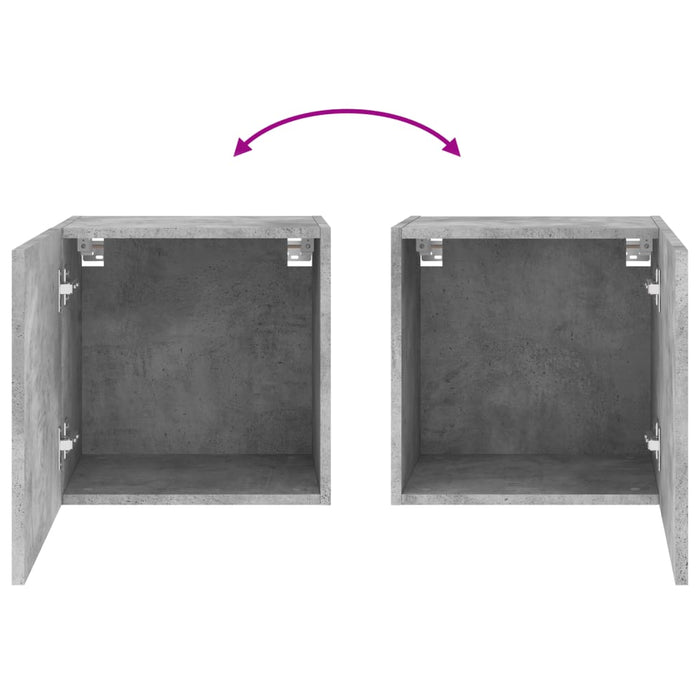 Comodă TV de perete, gri beton, 40,5x30x40 cm, lemn prelucrat - WALTI WALTI