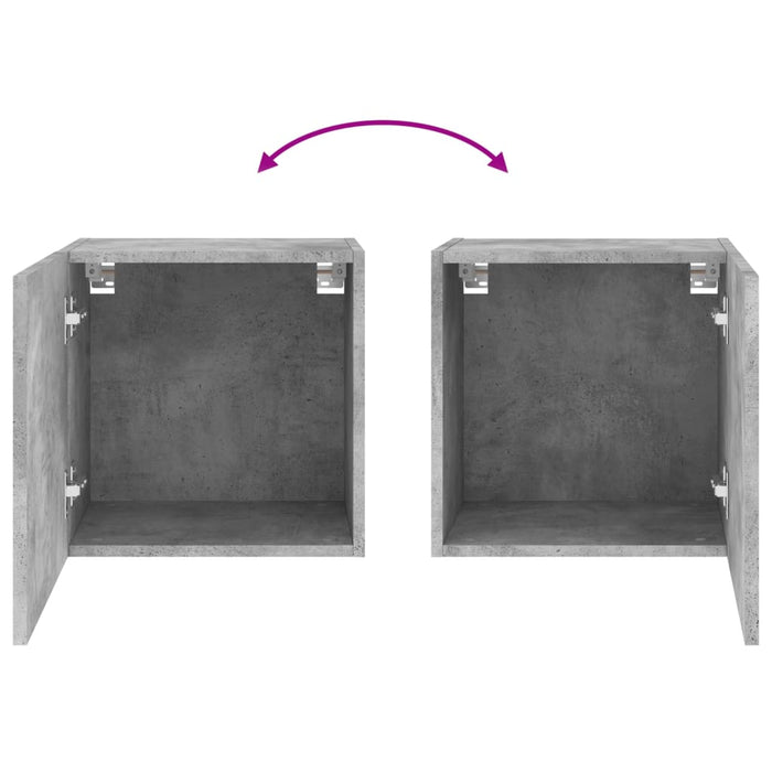 Comode TV de perete, 2 buc. gri beton, 40,5x30x40 cm, lemn - WALTI WALTI