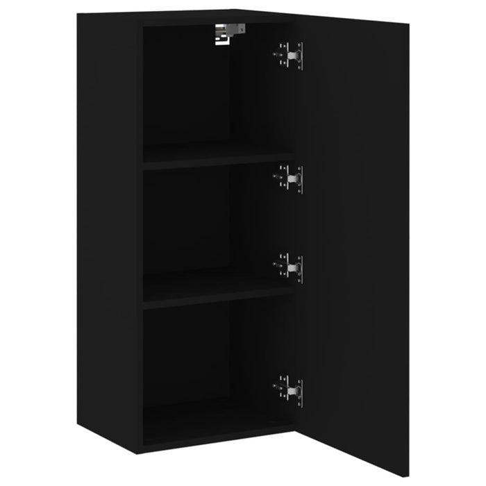 Comodă TV de perete, negru, 40,5x30x90 cm, lemn prelucrat WALTI