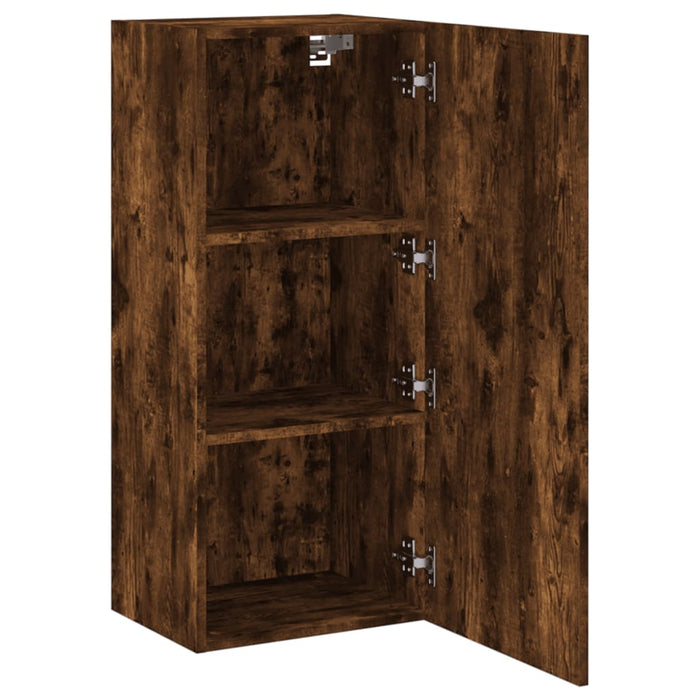 Comodă TV de perete stejar fumuriu 40,5x30x90 cm lemn prelucrat WALTI