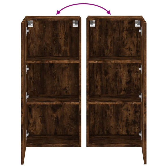 Comodă TV de perete stejar fumuriu 40,5x30x90 cm lemn prelucrat WALTI