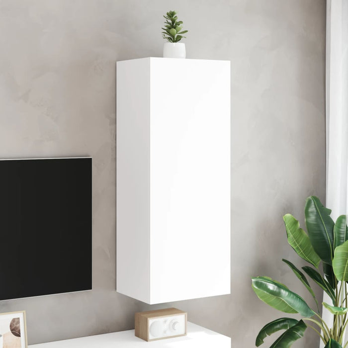 Comodă TV de perete, alb, 40,5x30x102 cm, lemn prelucrat - WALTI WALTI