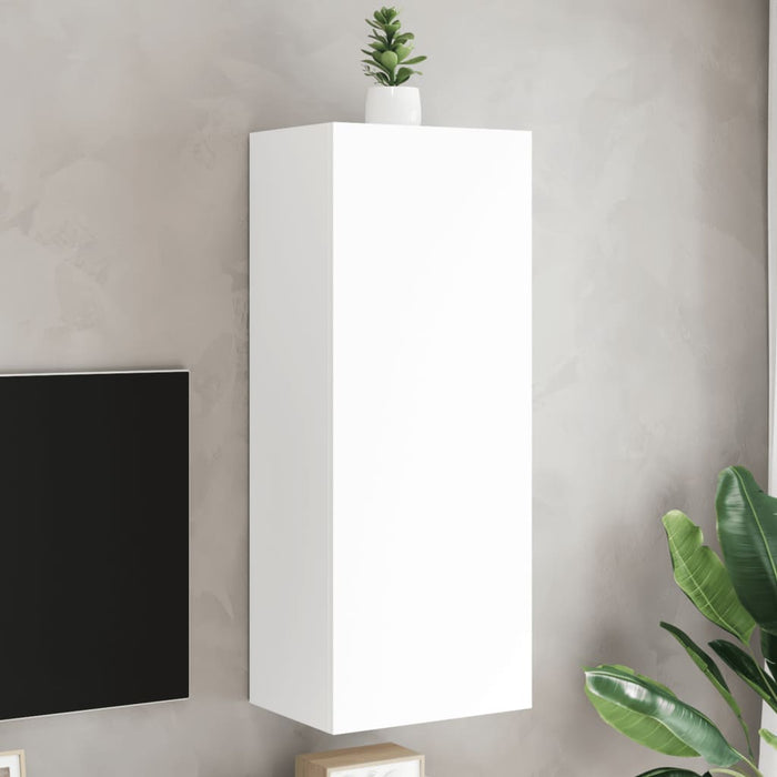 Comodă TV de perete, alb, 40,5x30x102 cm, lemn prelucrat - WALTI WALTI