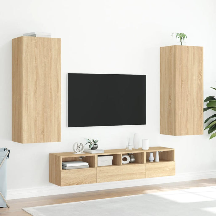 Comodă TV de perete stejar sonoma 40,5x30x102 cm lemn prelucrat - WALTI WALTI