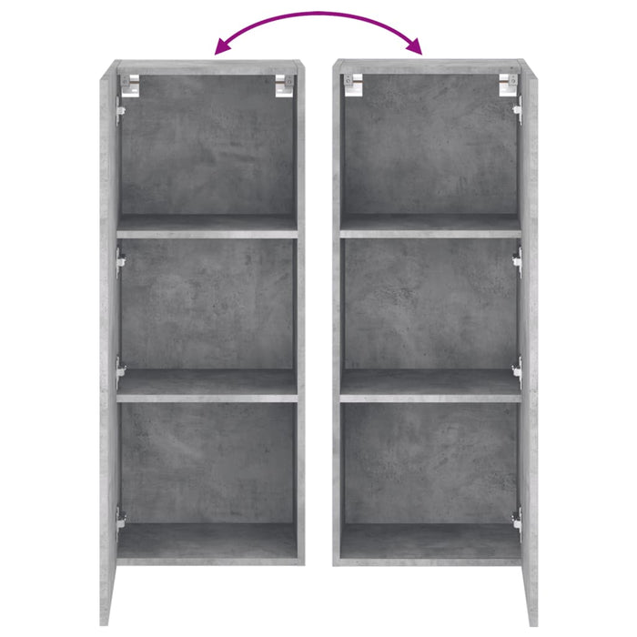 Comodă TV de perete, gri beton, 40,5x30x102 cm, lemn prelucrat - WALTI WALTI