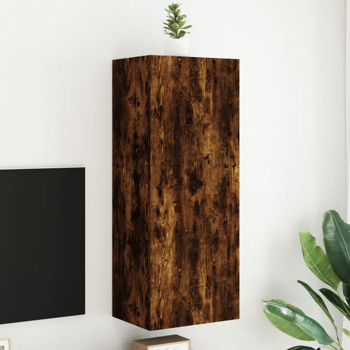 Comodă TV de perete stejar fumuriu 40,5x30x102cm lemn prelucrat - WALTI WALTI
