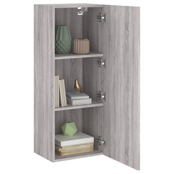 Comodă TV de perete, gri sonoma 40,5x30x102 cm lemn prelucrat - WALTI WALTI