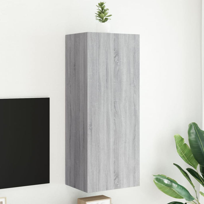 Comodă TV de perete, gri sonoma 40,5x30x102 cm lemn prelucrat - WALTI WALTI